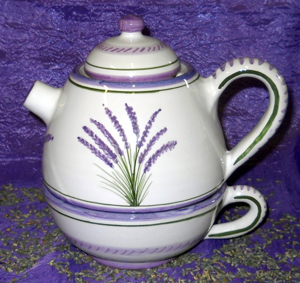 Teiera con tazza decorata Deruda